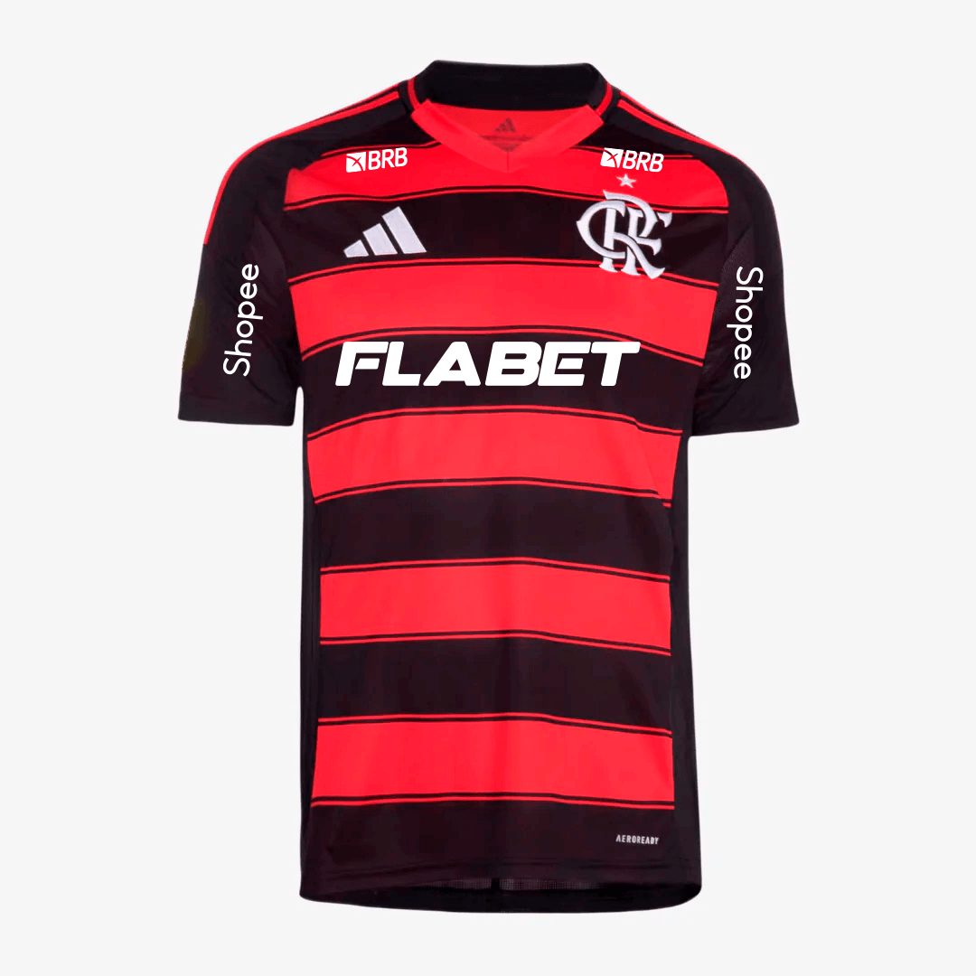 Camisa Flamengo 25/26 Home Adidas Torcedor Com Patrocínios - Vermelha