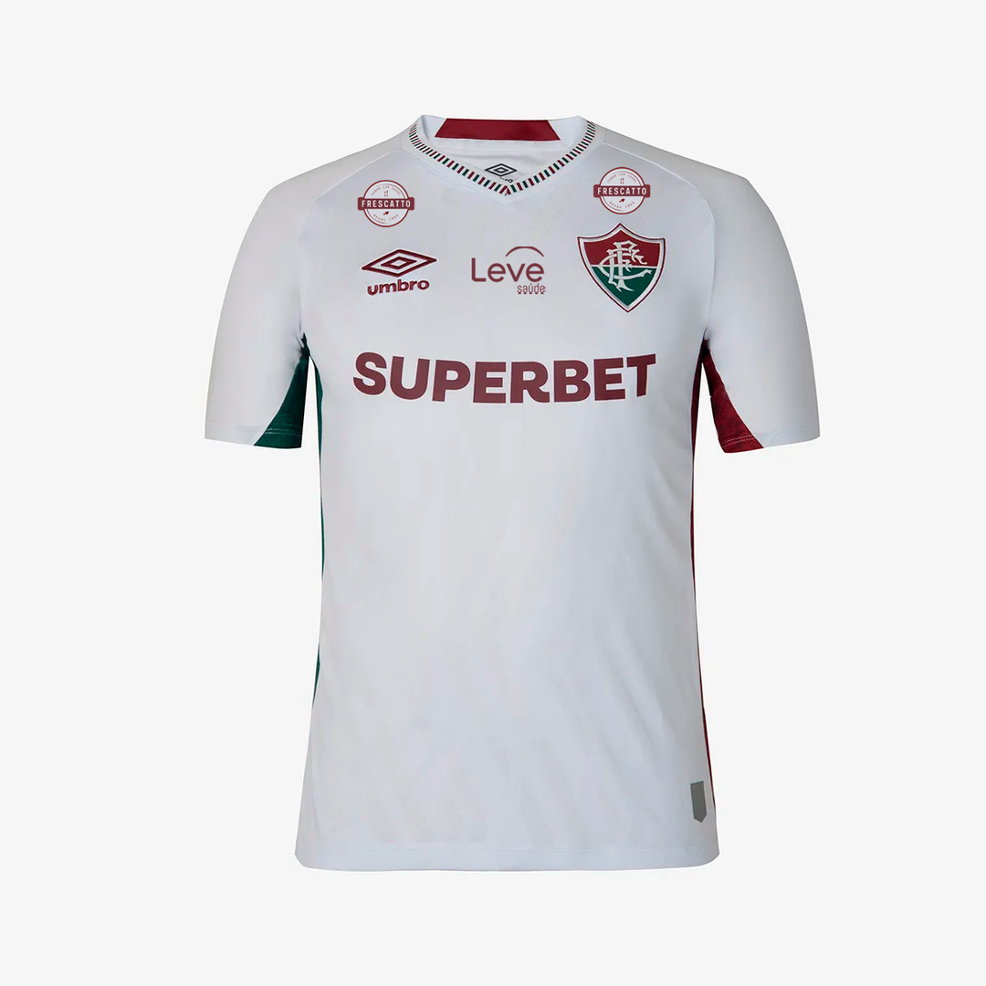 Camisa Fluminense 25/26 Away Umbro Torcedor Com Patrocínios - Branca