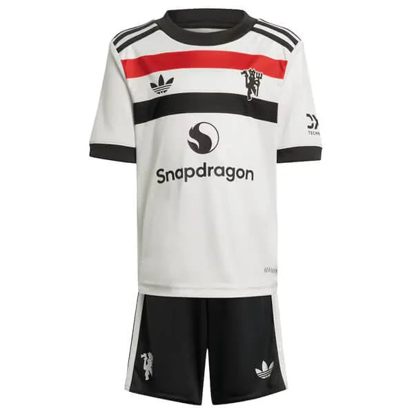 Conjunto Infantil Manchester United 25/26 Third Adidas - Branco
