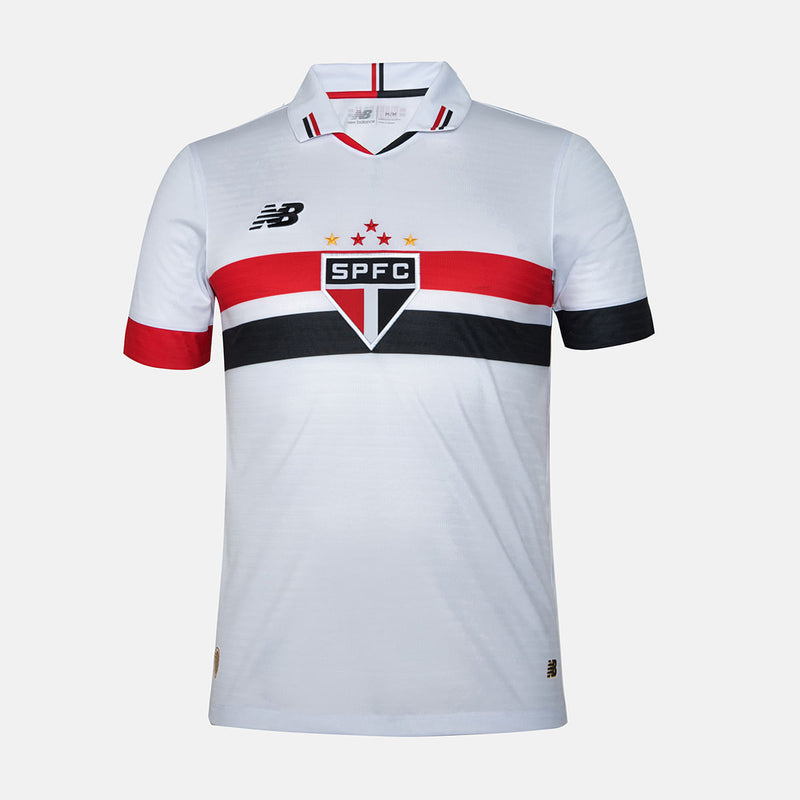 Camisa São Paulo Home 24/25 Torcedor New Balance Masculina - Branco e Vermelho