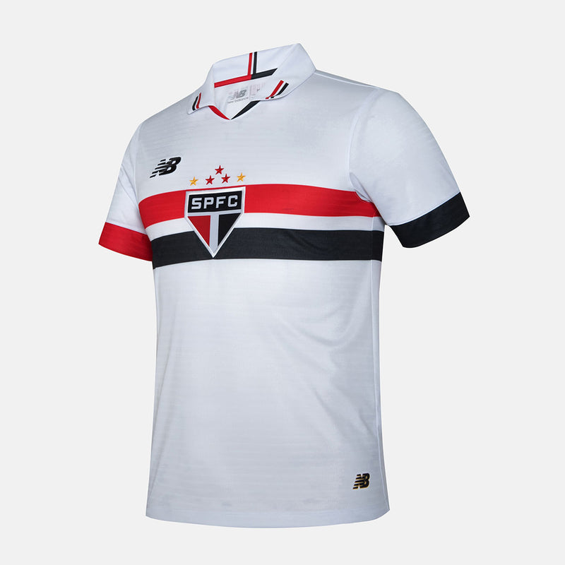 Camisa São Paulo Home 24/25 Torcedor New Balance Masculina - Branco e Vermelho