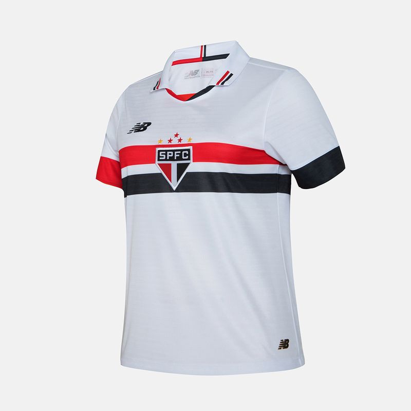 Camisa São Paulo Home 24/25 Torcedor New Balance Feminina - Branco e Vermelho