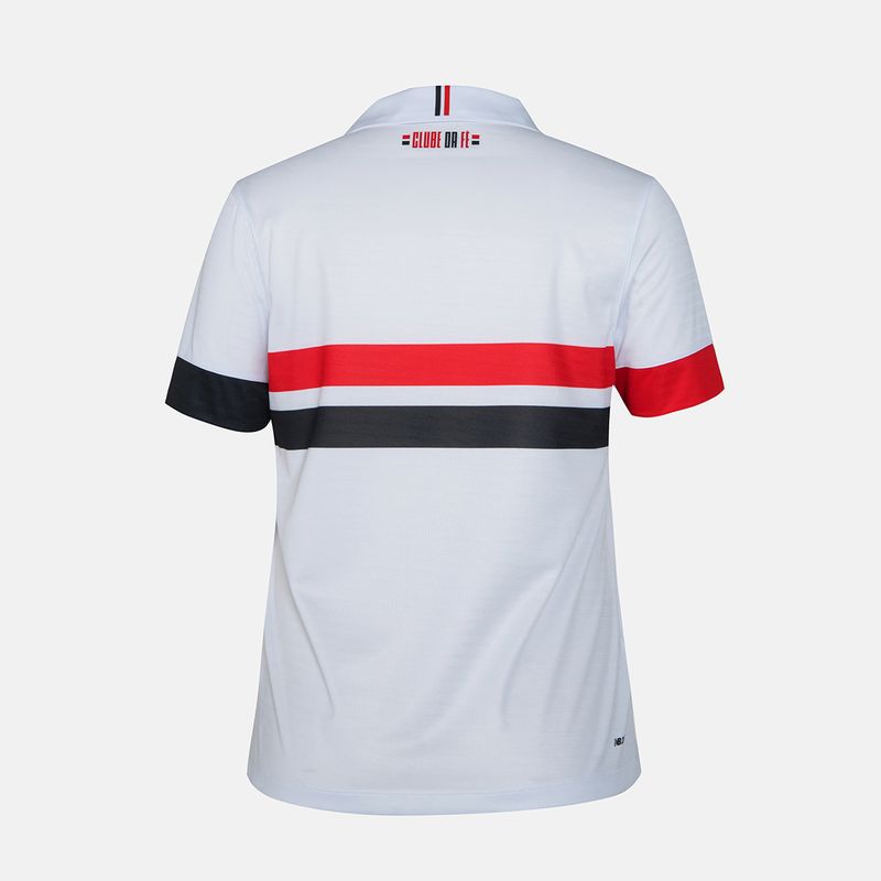 Camisa São Paulo Home 24/25 Torcedor New Balance Feminina - Branco e Vermelho