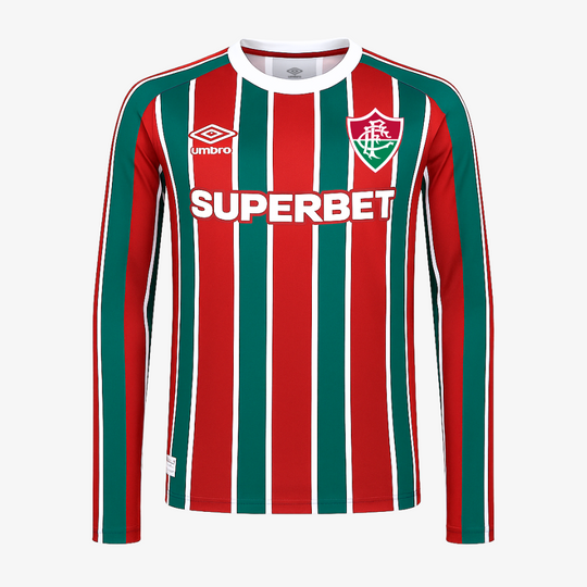 Camisa Fluminense Manga Longa 25/26 Home Umbro Torcedor - Vinho e Verde