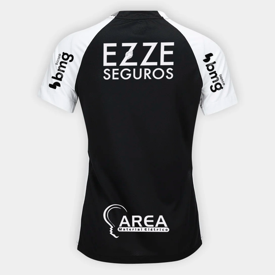 Camisa Feminina Corinthians 25/26 Away Nike Torcedor Com Patrocínios - Preta
