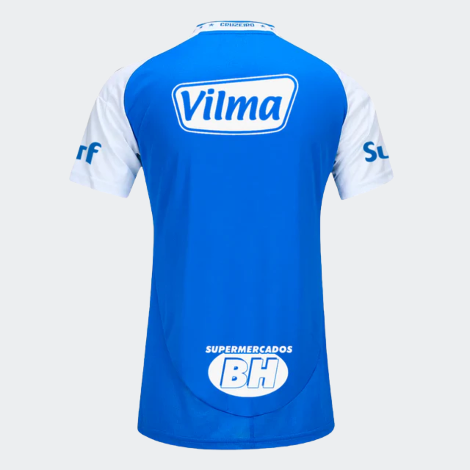 Camisa Feminina Cruzeiro 25/26 Home Adidas Torcedor Com Patrocínios - Azul