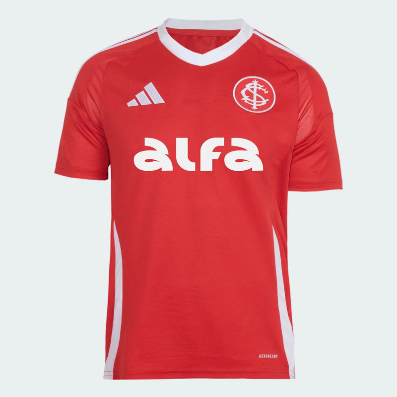 Camisa Internacional 25/26 Home Adidas Torcedor Com Patrocínios - Vermelha