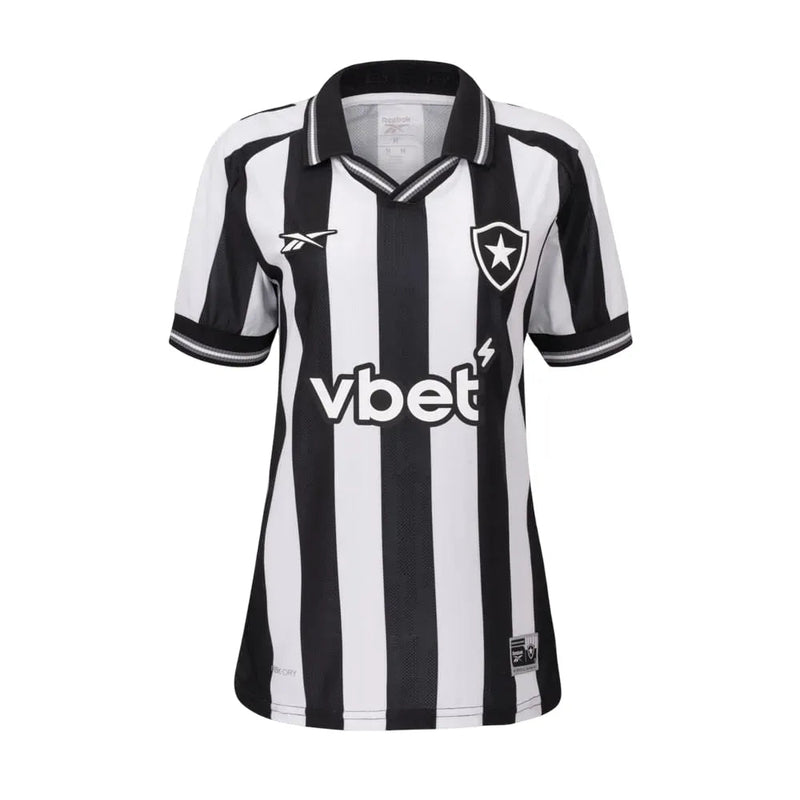 Camisa Feminina Botafogo 25/26 Rebook Home Torcedor - Preta e Branca