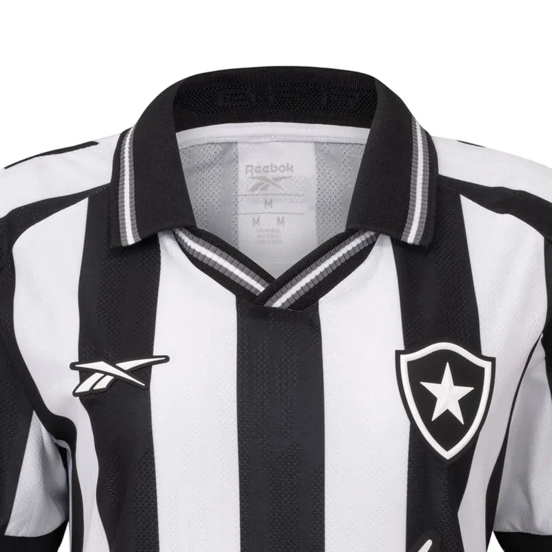 Camisa Feminina Botafogo 25/26 Rebook Home Torcedor - Preta e Branca