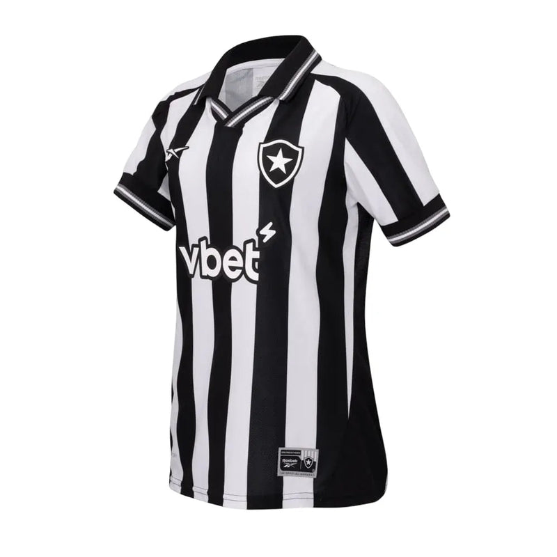 Camisa Feminina Botafogo 25/26 Rebook Home Torcedor - Preta e Branca