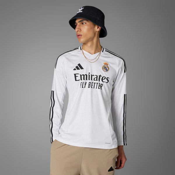 Camisa Real Madrid Home Manga Longa 24/25 Adidas Torcedor Masculina