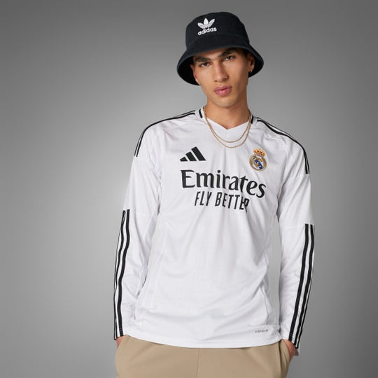 Camisa Real Madrid Home Manga Longa 24/25 Adidas Torcedor Masculina