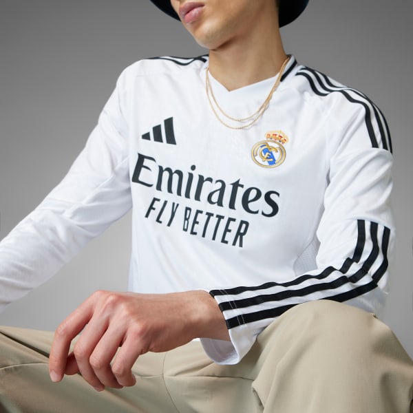 Camisa Real Madrid Home Manga Longa 24/25 Adidas Torcedor Masculina