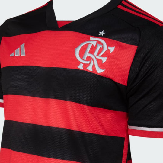 Camisa Flamengo Home 24/25 Torcedor Adidas Masculina - Vermelho e Preto