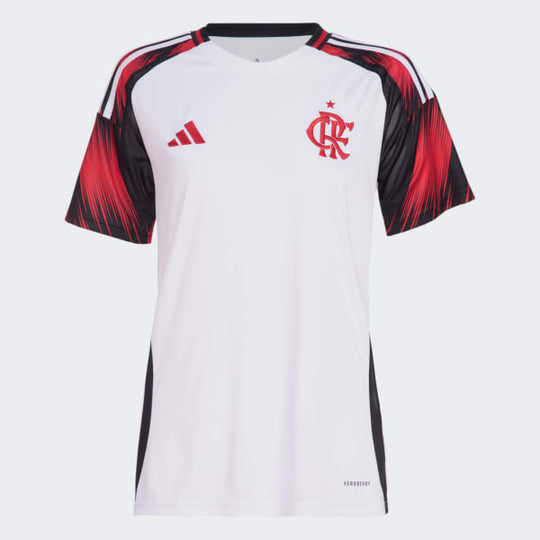 Camisa Feminina Flamengo 25/26 Away Adidas Torcedor - Branca e Vermelha