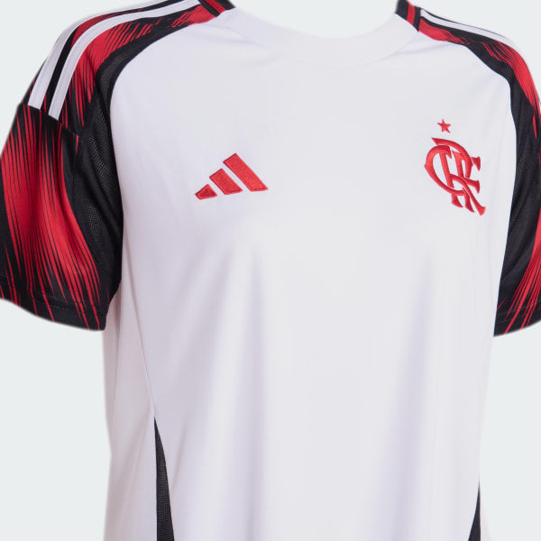 Camisa Feminina Flamengo 25/26 Away Adidas Torcedor - Branca e Vermelha