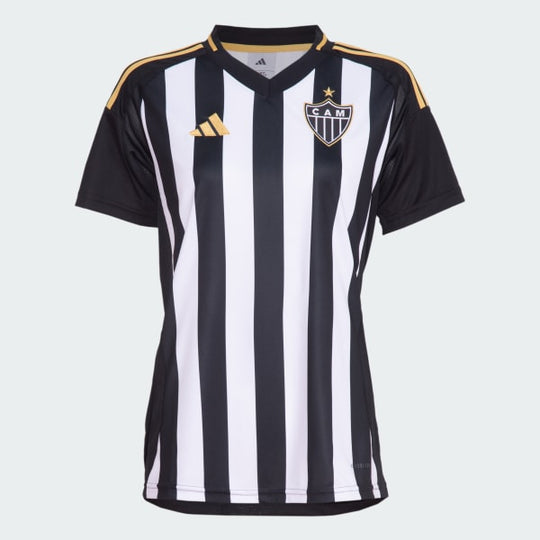 Camisa Feminina Atlético Mineiro 25/26 Home Adidas Torcedor - Preta e Branca