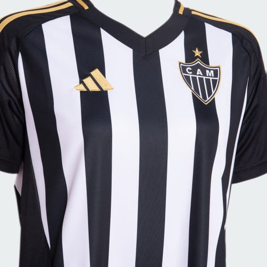 Camisa Feminina Atlético Mineiro 25/26 Home Adidas Torcedor - Preta e Branca
