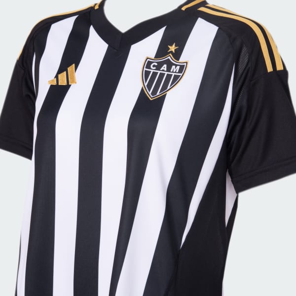 Camisa Feminina Atlético Mineiro 25/26 Home Adidas Torcedor - Preta e Branca