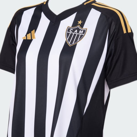 Camisa Feminina Atlético Mineiro 25/26 Home Adidas Torcedor - Preta e Branca