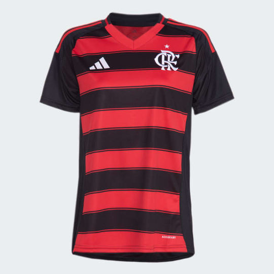 Camisa Feminina Flamengo 25/26 Home Adidas Torcedor - Vermelha e Preta
