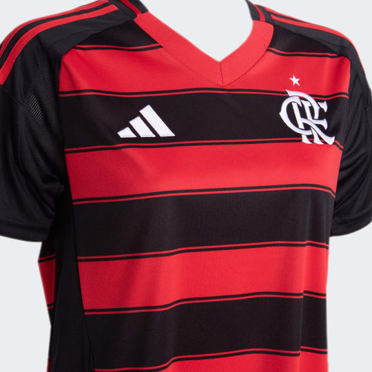Camisa Feminina Flamengo 25/26 Home Adidas Torcedor - Vermelha e Preta