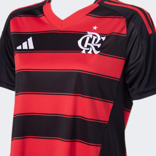 Camisa Feminina Flamengo 25/26 Home Adidas Torcedor - Vermelha e Preta