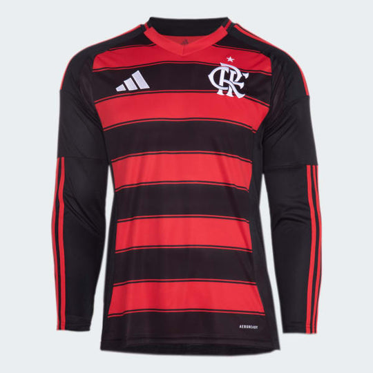 Camisa Flamengo Manga Longa 25/26 Home Adidas Torcedor - Vermelha
