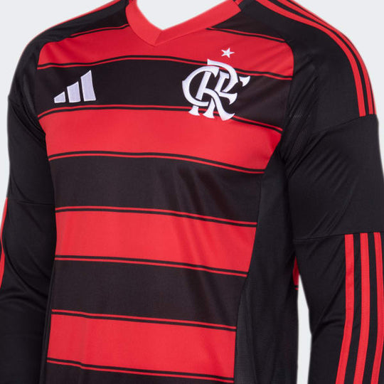 Camisa Flamengo Manga Longa 25/26 Home Adidas Torcedor - Vermelha