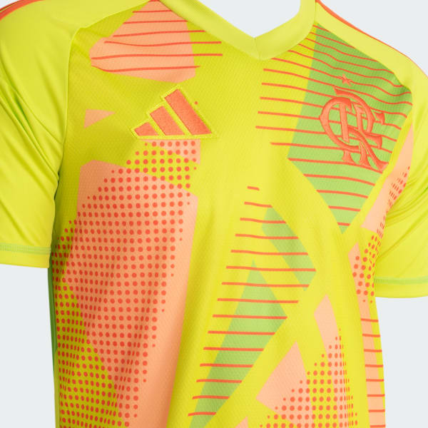 Camisa de Goleiro Flamengo 25/26 Home Adidas Torcedor - Amarela e Rosa