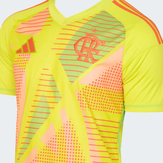 Camisa de Goleiro Flamengo 25/26 Home Adidas Torcedor - Amarela e Rosa