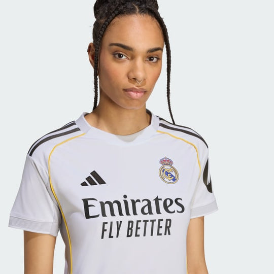 Camisa Feminina Real Madrid 25/26 Home Adidas Torcedor - Branca
