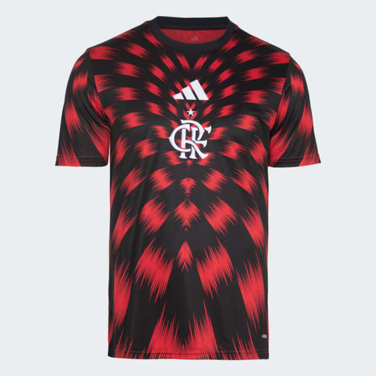 Camisa Pré-Jogo Flamengo 25/26 Adidas - Vermelha e Preta