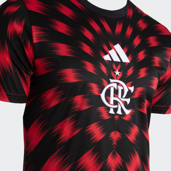 Camisa Pré-Jogo Flamengo 25/26 Adidas - Vermelha e Preta
