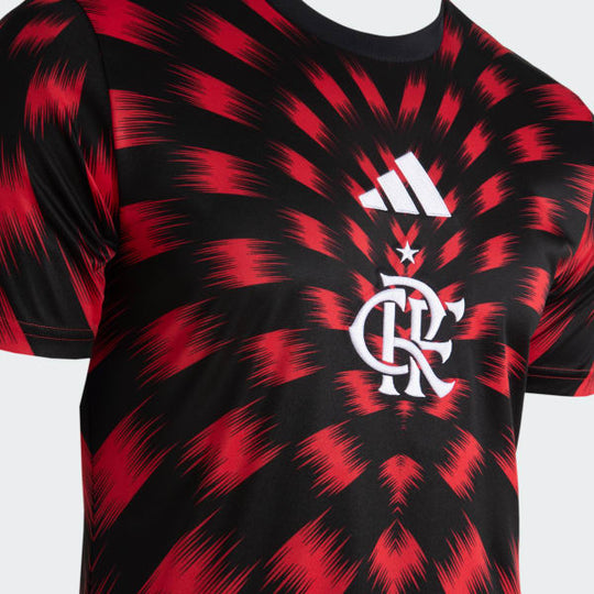 Camisa Pré-Jogo Flamengo 25/26 Adidas - Vermelha e Preta