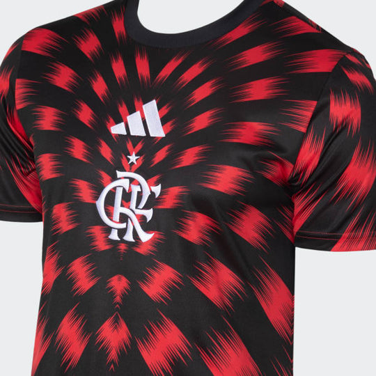 Camisa Pré-Jogo Flamengo 25/26 Adidas - Vermelha e Preta