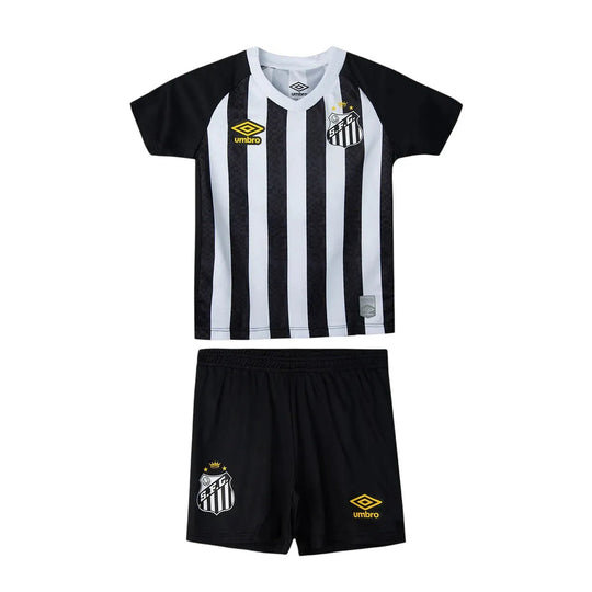 Conjunto Infantil Santos 25/26 Away Umbro - Preto e Branco