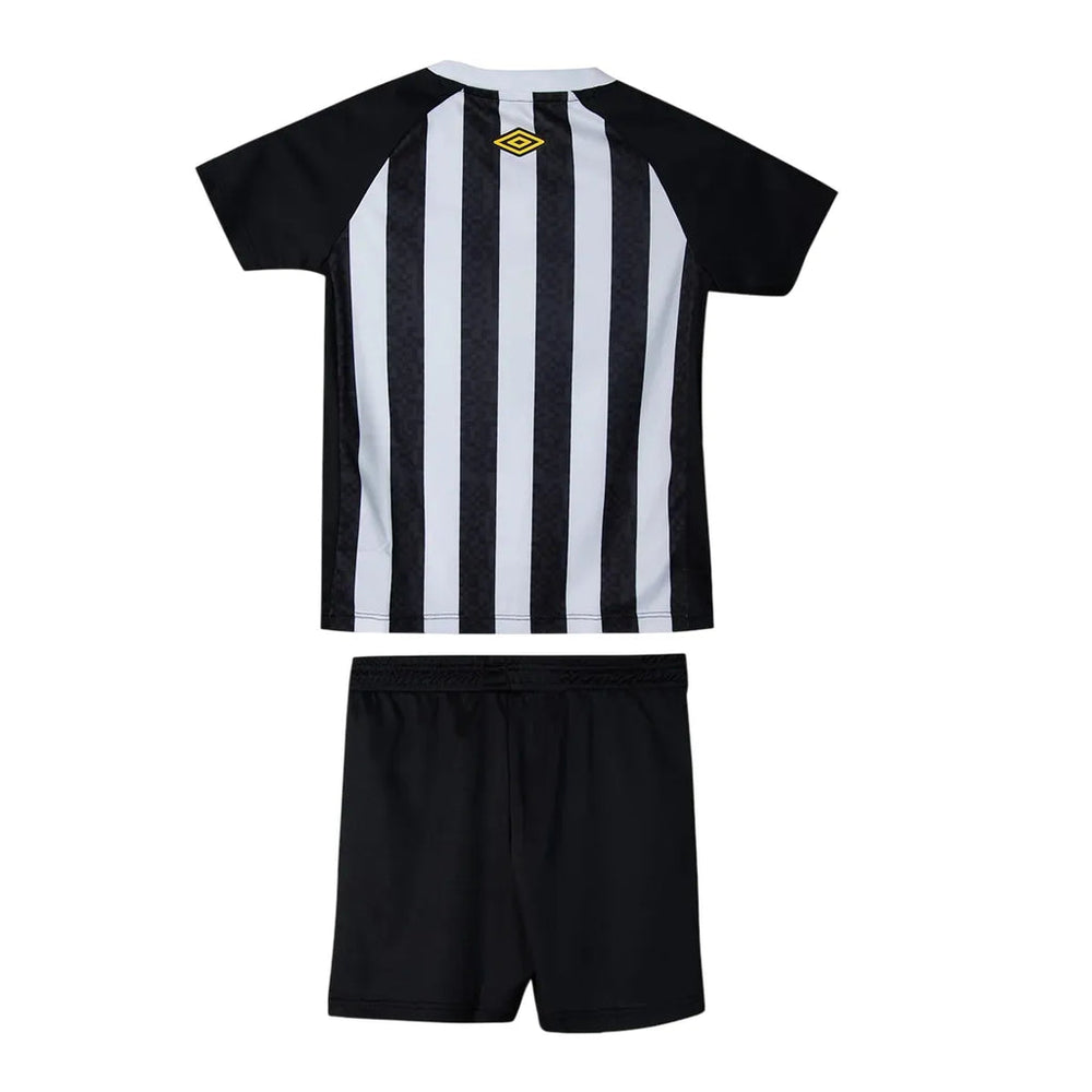 Conjunto Infantil Santos 25/26 Away Umbro - Preto e Branco