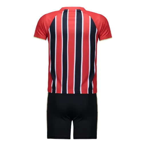 Conjunto Infantil São Paulo 25/26 Away New Balance - Vermelho e Preto