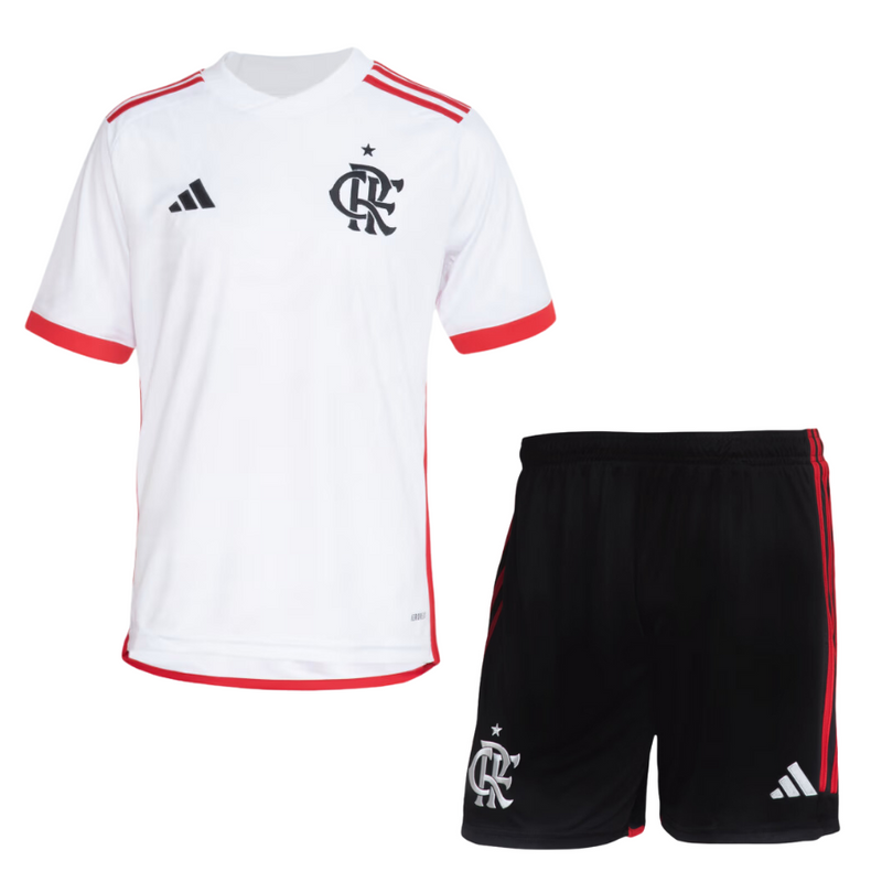 Conjunto Infantil Flamengo Adidas Away Torcedor 24/25