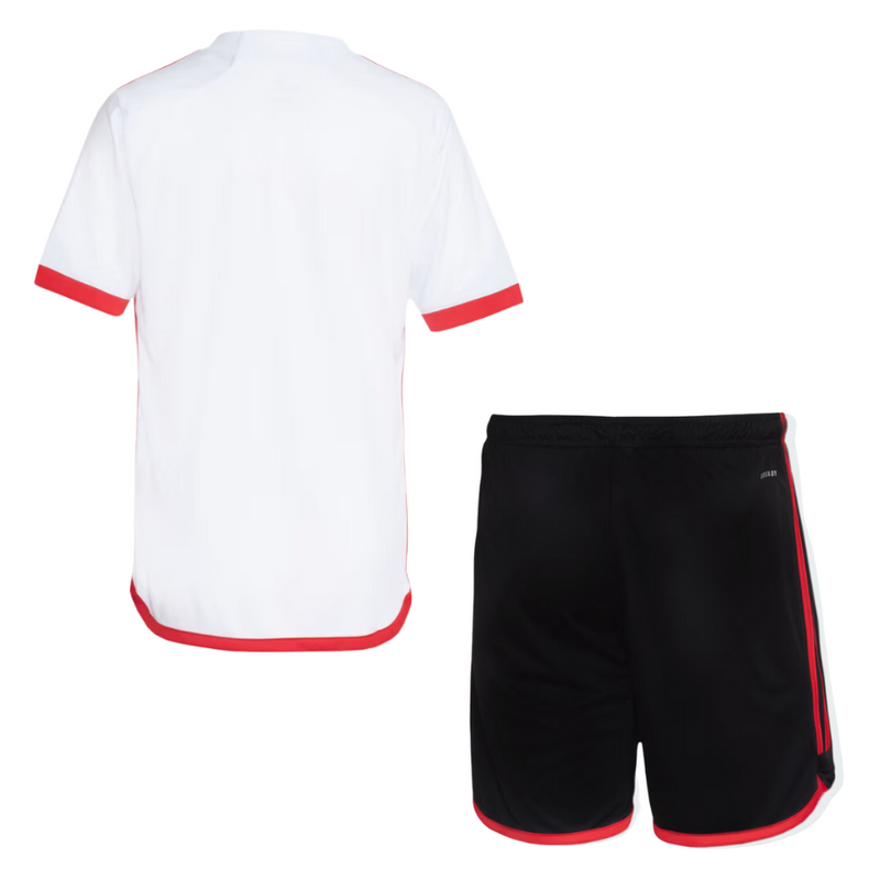 Conjunto Infantil Flamengo Adidas Away Torcedor 24/25