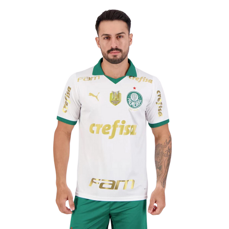 Camisa Palmeiras Away Todos Patrocinadores e Patch 2024/25 Torcedor Puma - Branca