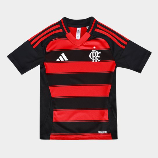 Conjunto Infantil Flamengo 25/26 Home Adidas - Vermelho e Preto