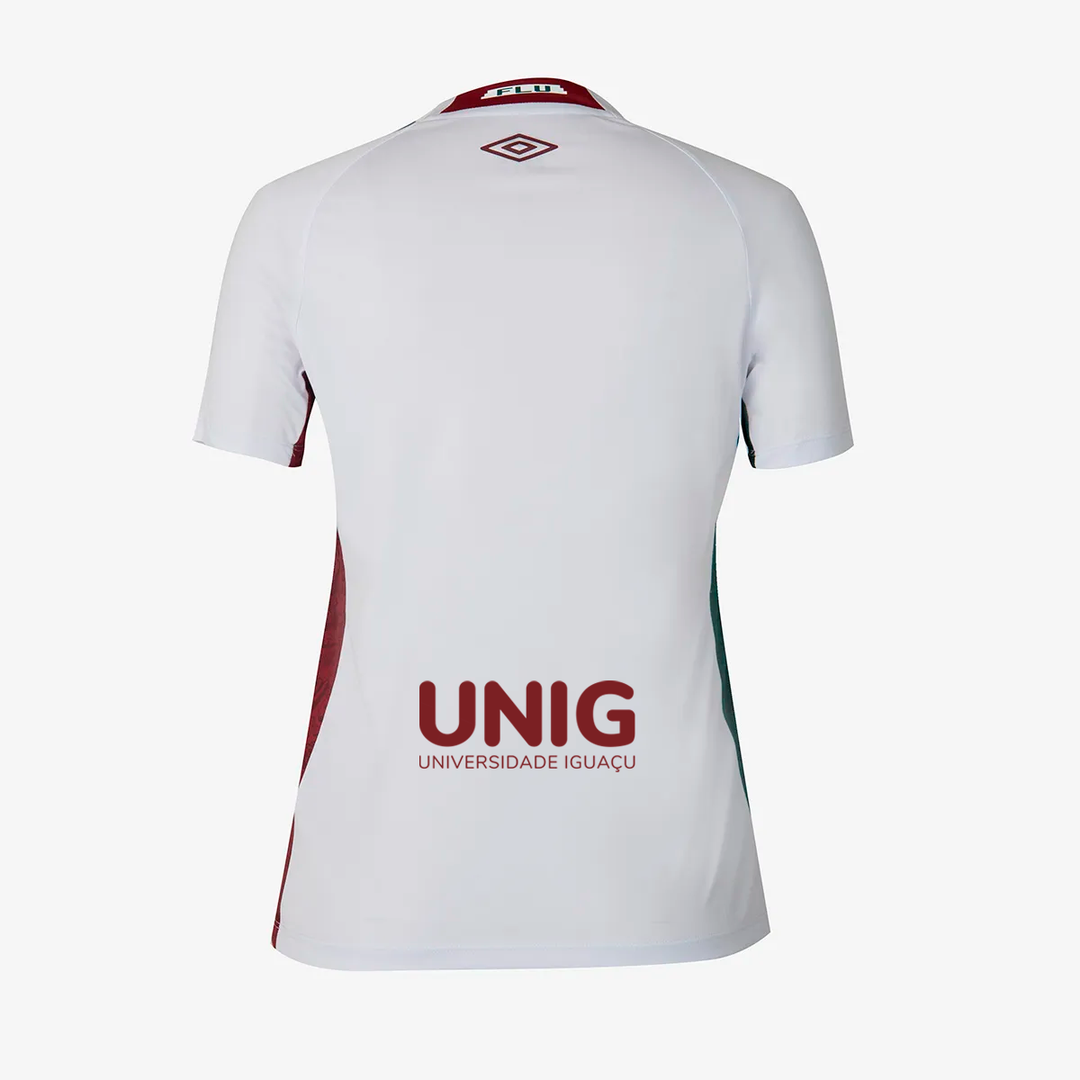 Camisa Feminina Fluminense 25/26 Away Umbro Torcedor Com Patrocínios - Branca