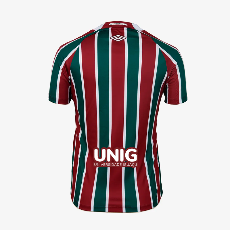Camisa Feminina Fluminense 25/26 Home Umbro Torcedor Com Patrocínios - Vinho e Verde
