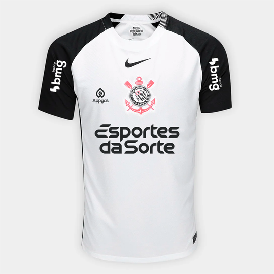 Camisa Corinthians 25/26 Home Nike Torcedor Com Patrocínios - Branca