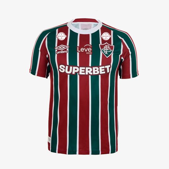 Camisa Fluminense 25/26 Home Umbro Torcedor Com Patrocínios - Vinho e Verde