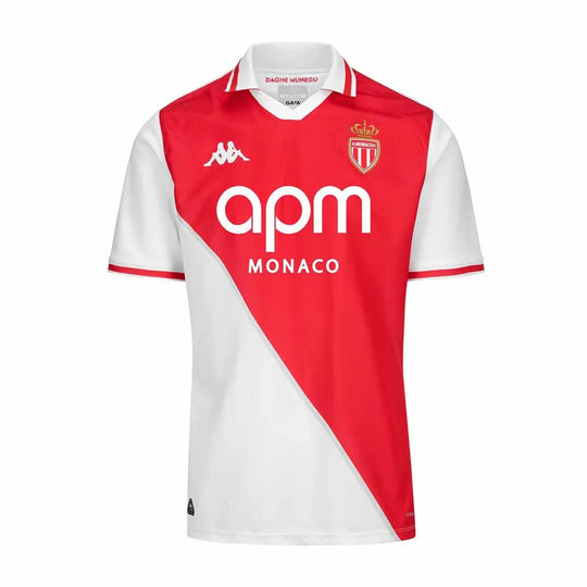 Camisa Mônaco 24/25 Home Kappa Torcedor - Branca e Vermelha
