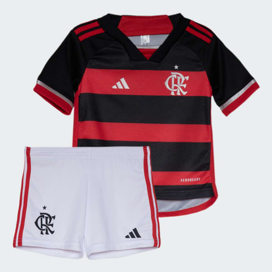 Conjunto Infantil Flamengo Adidas Home Torcedor 24/25