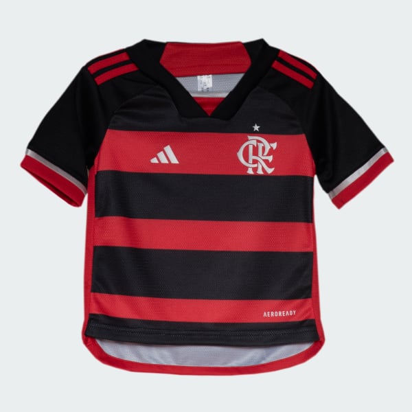 Conjunto Infantil Flamengo Adidas Home Torcedor 24/25